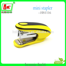 Guangdong papelaria grampeador preto amarelo mini grampeador de plástico universal